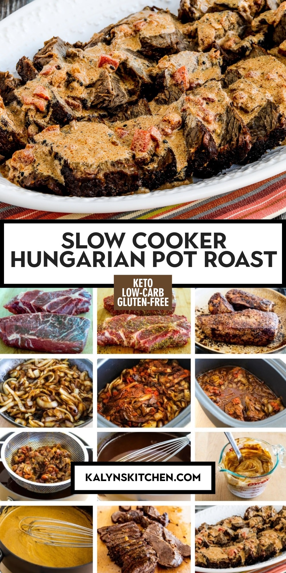 Pinterest image of Slow Cooker Hungarian Pot Roast