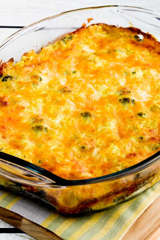 Cheesy Chicken Broccoli Curry Casserole finished casserole close-up photo