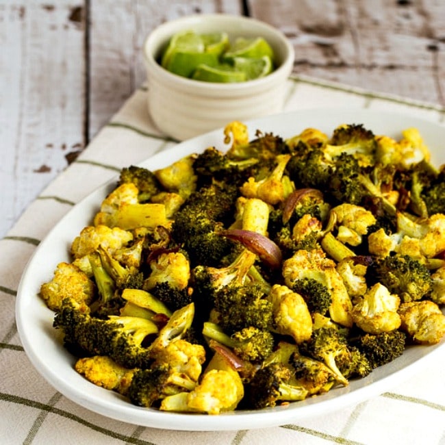 Slow-Roasted Broccoli and Cauliflower with Curry thumbnail image of finished dish