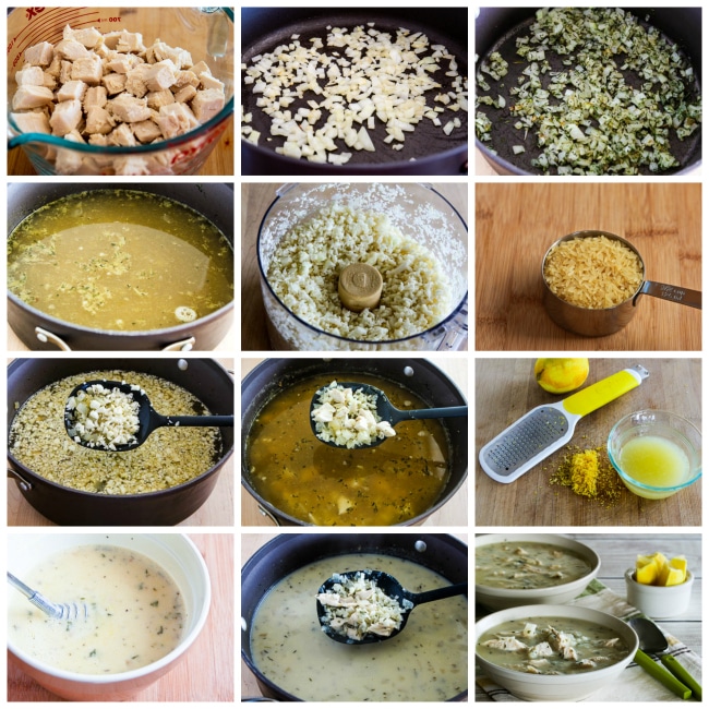 Greek Lemon Egg Chicken Soup with Rice or Cauliflower Rice