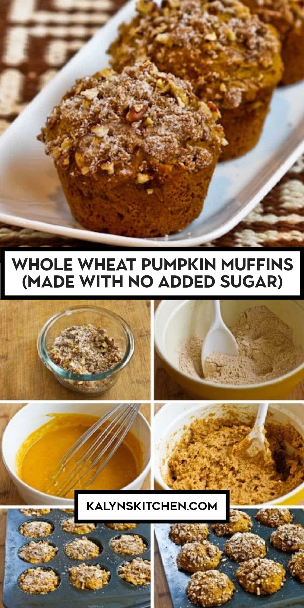 Pinterest image of Whole Wheat Pumpkin Muffins