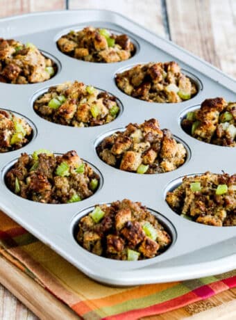 Stuffing Muffins shown in muffin tin
