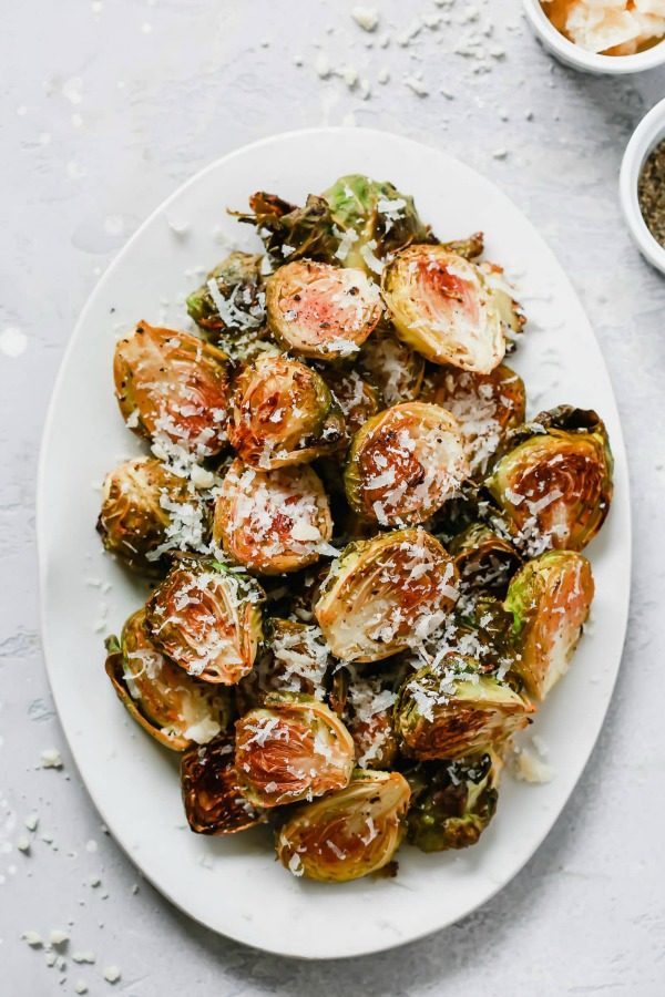 Low-Carb Brussels Sprouts for a Thanksgiving Side Dish featured on KalynsKitchen.com