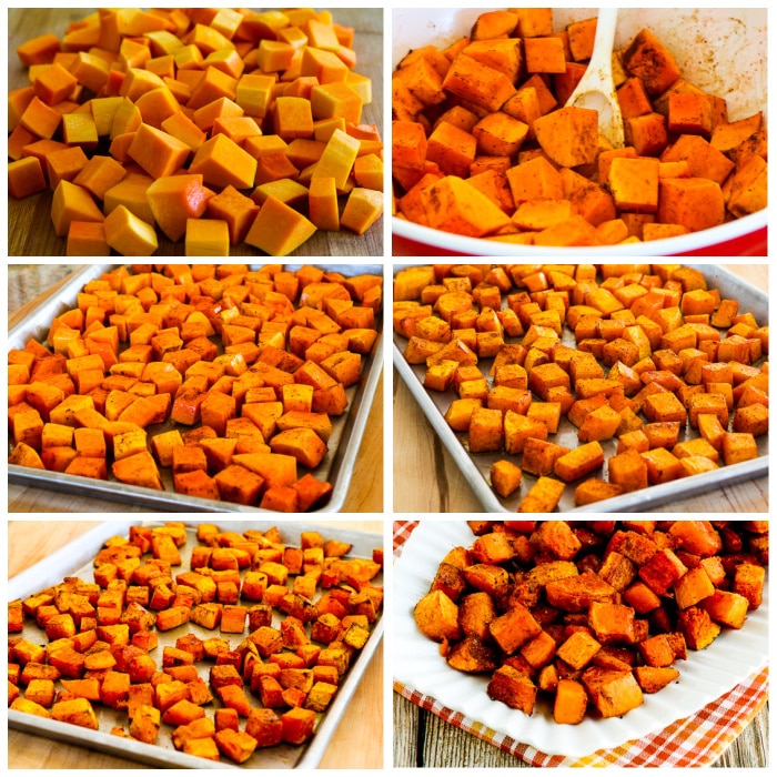 Roasted Butternut Squash with Moroccan Spices process shots collage