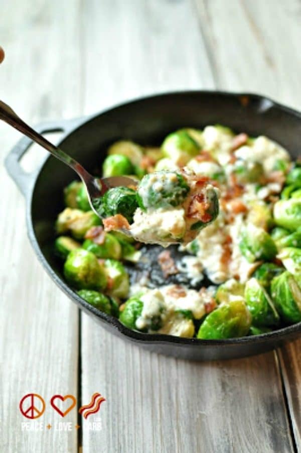 Low-Carb Brussels Sprouts for a Thanksgiving Side Dish featured on KalynsKitchen.com