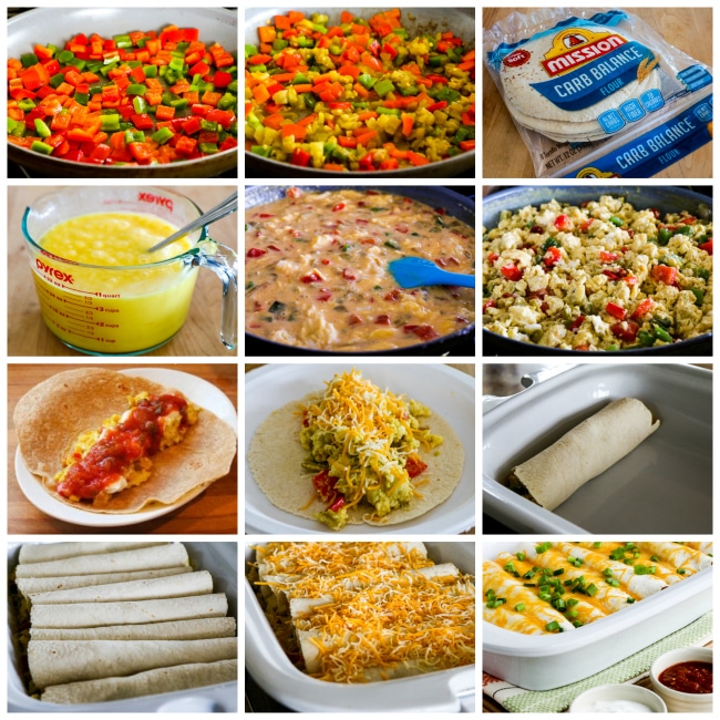 Low-Carb Egg Burritos for a Crowd process shots collage