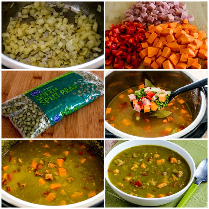 Instant Pot Split Pea Soup process shots collage