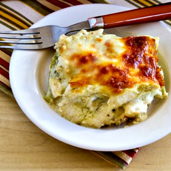 Green Chile and Chicken Mock Enchilada Casserole (VIDEO) Kalyn's Kitchen