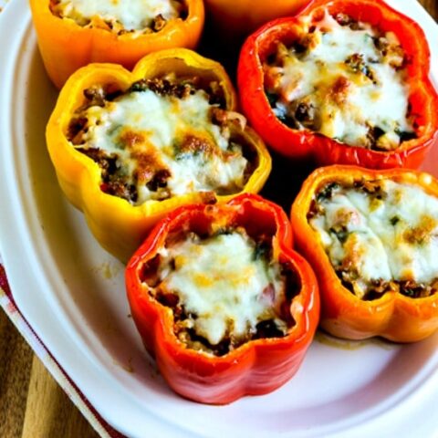 Low-Carb Cauliflower Rice Southwestern Stuffed Peppers close-up photo