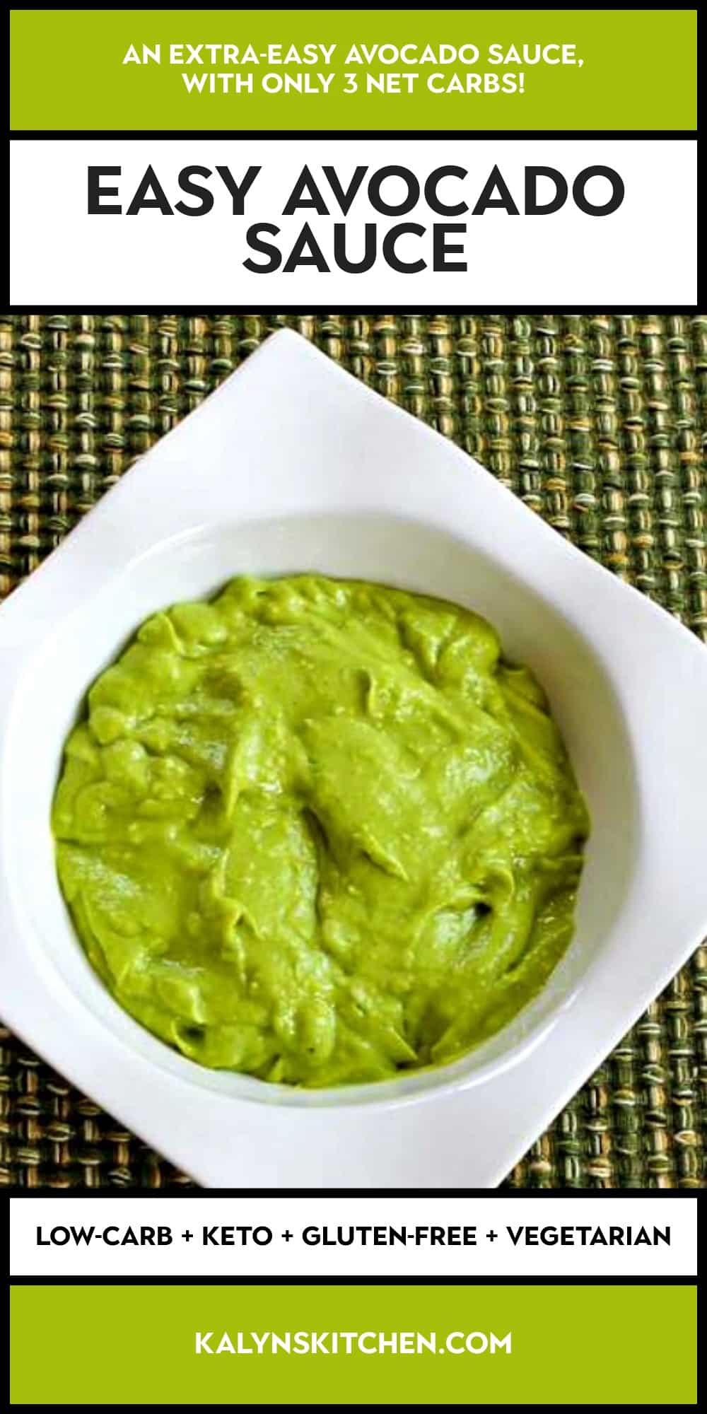 Pinterest image of Easy Avocado Sauce