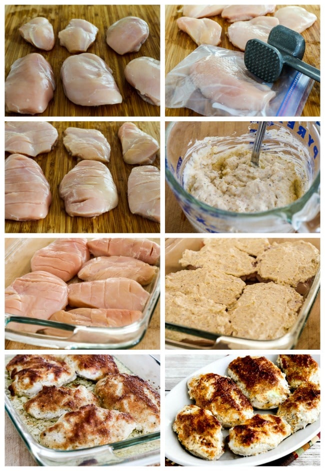 Internet's Best Low-Carb Baked Mayo-Parmesan Chicken process shots collage