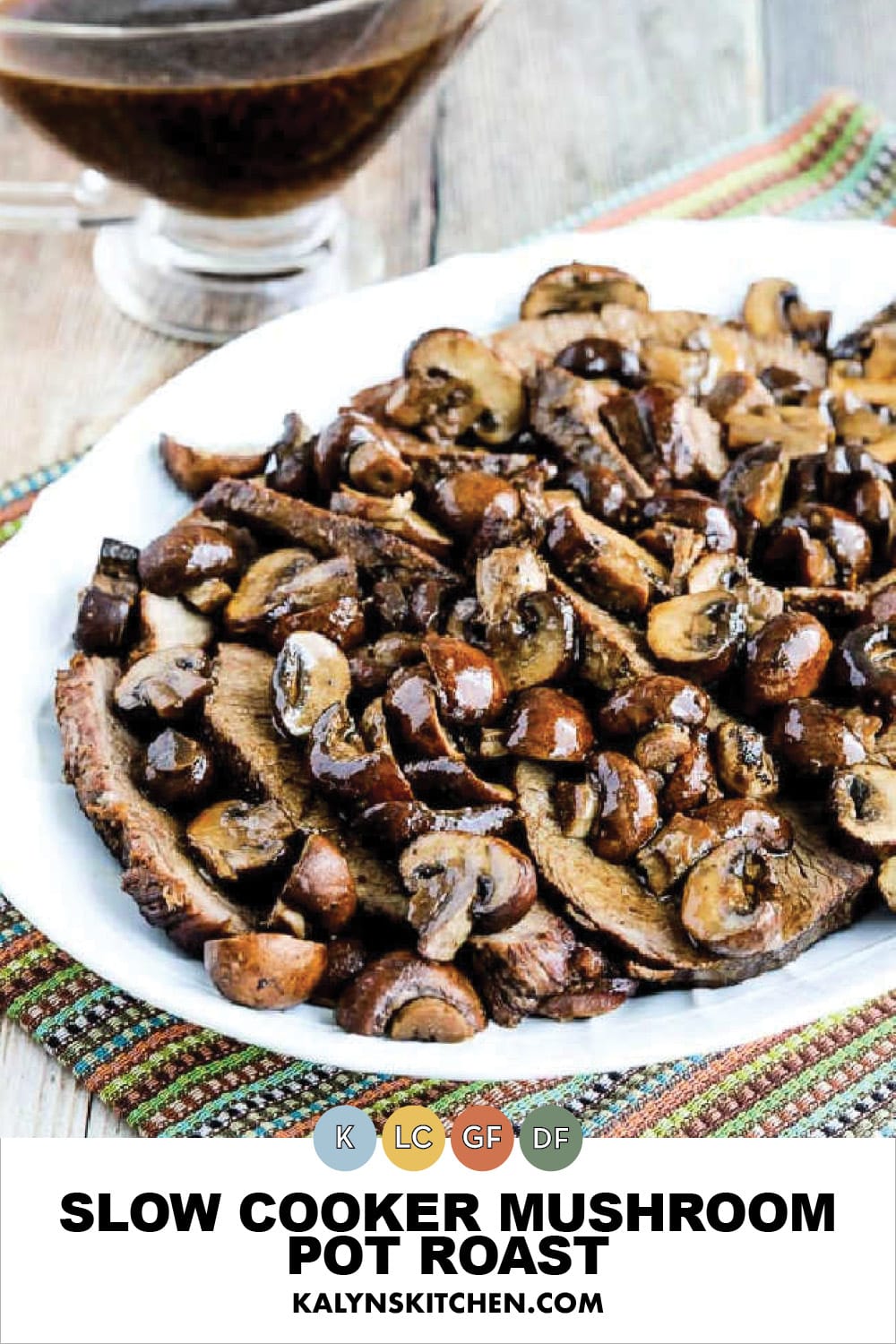 Pinterest image of Slow Cooker Mushroom Pot Roast