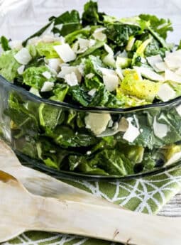 Caesar Salad with Kale, Romaine, and Shaved Parmesan