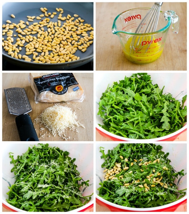 Kalyn's Favorite Baby Arugula Salad process shots collage