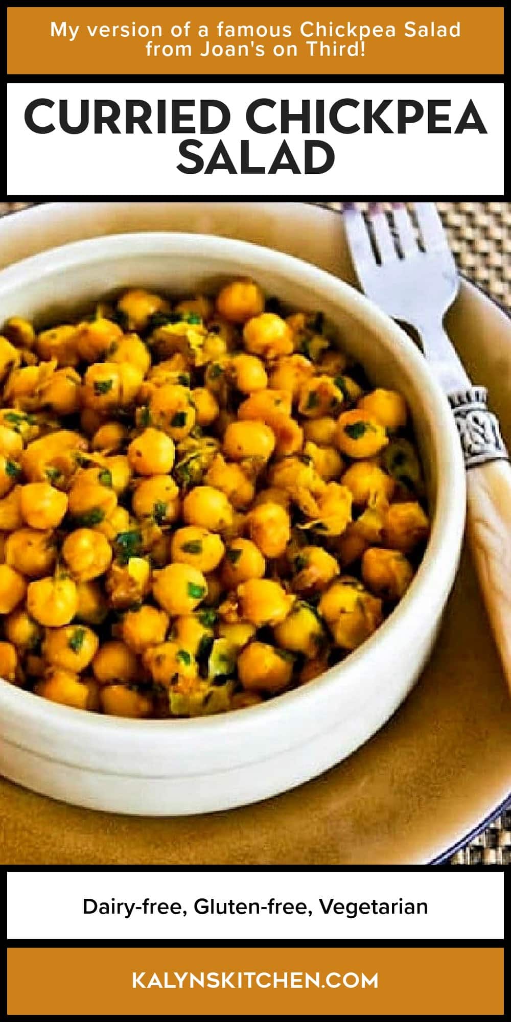 Pinterest image of Curried Chickpea Salad