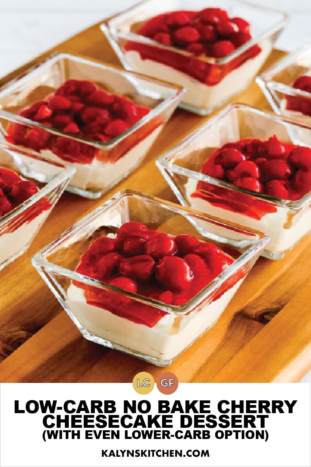 Pinterest image of Low-Carb No Bake Cherry Cheesecake Dessert