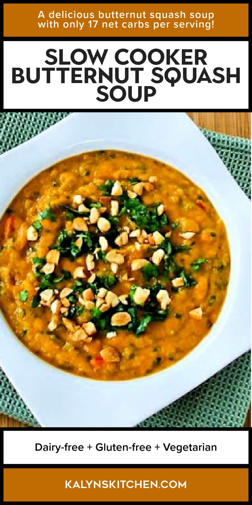Pinterest image of Slow Cooker Butternut Squash Soup