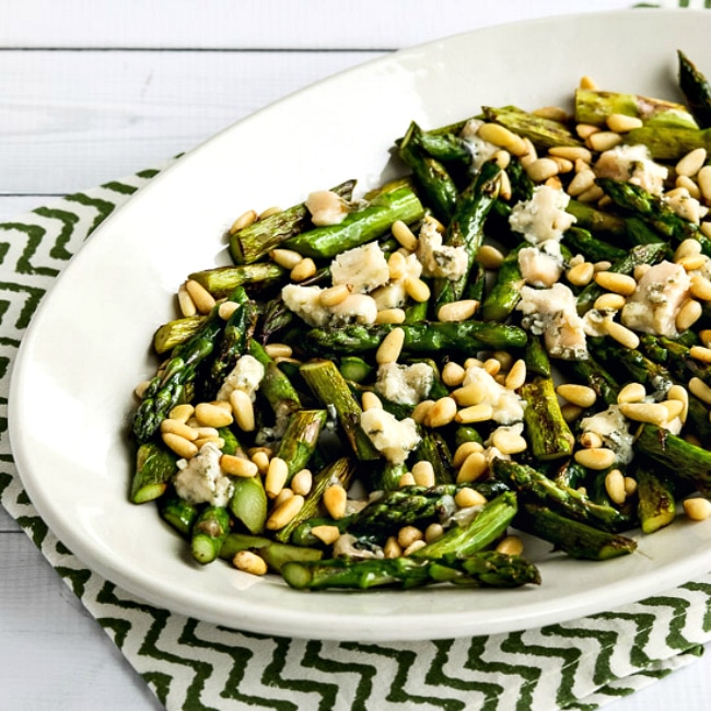 Sauteed Asparagus with Melted Gorgonzola and Pine Nuts square thumbnail photo