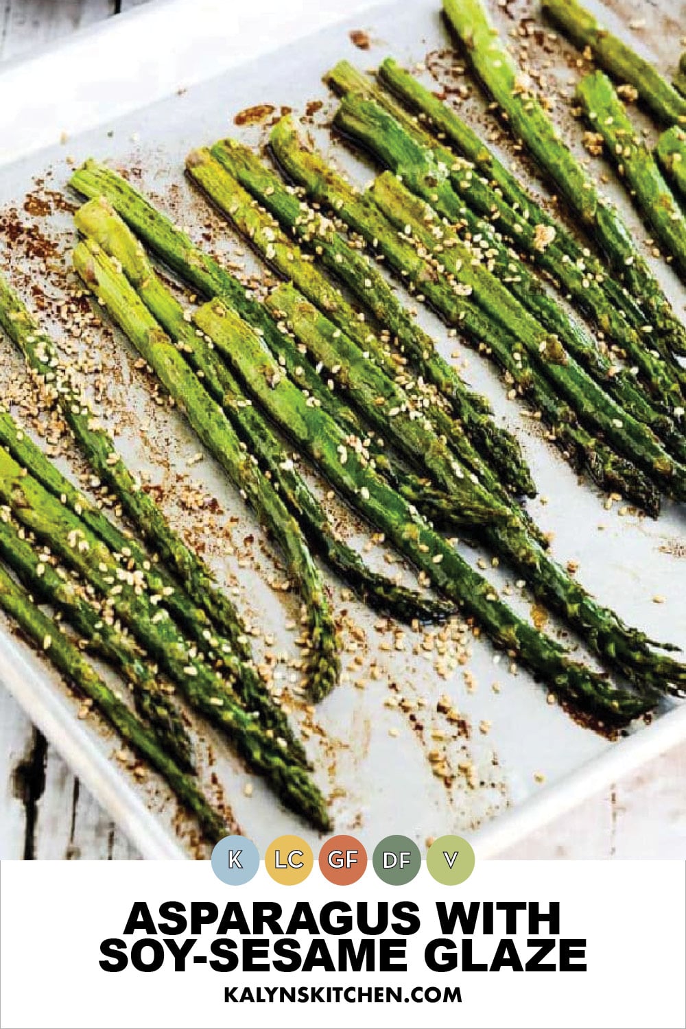 Pinterest image of Asparagus with Soy-Sesame Glaze