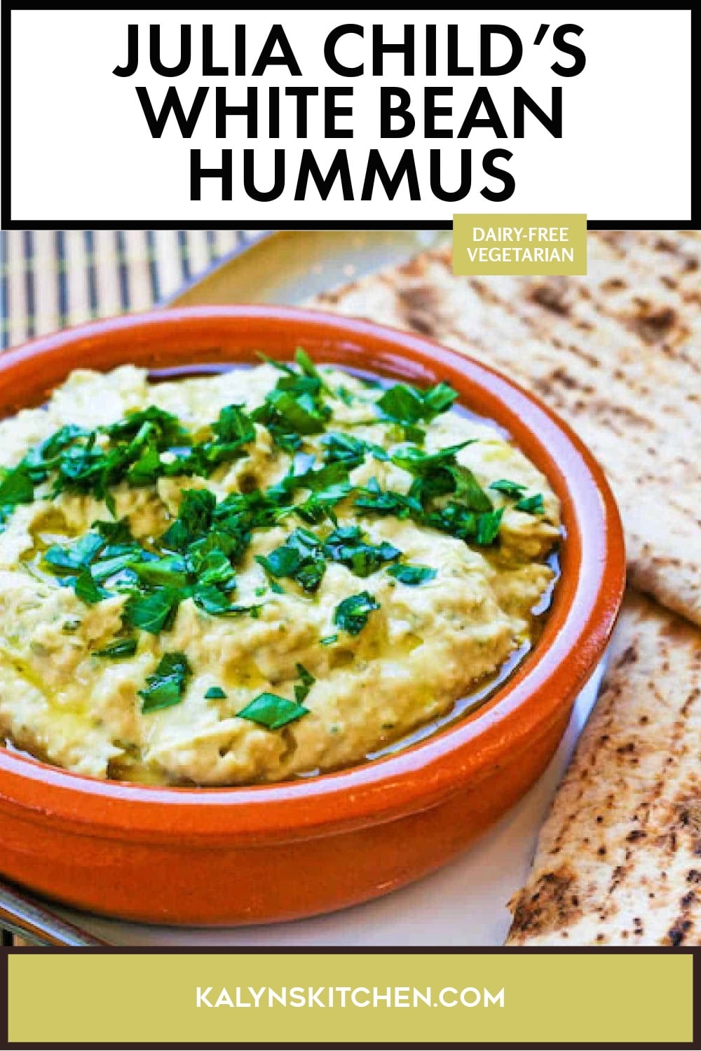 Pinterest image of Julia Child's White Bean Hummus