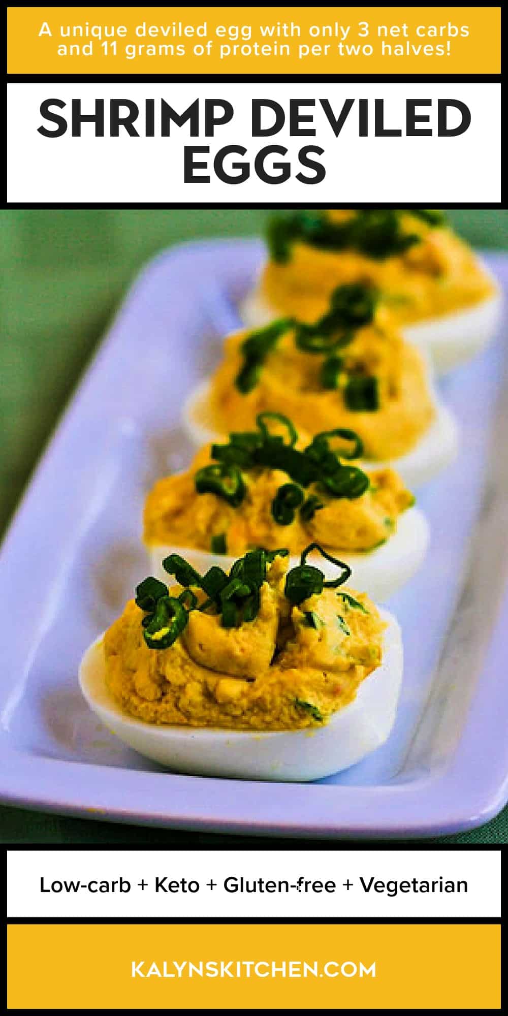 Pinterest image of Shrimp Deviled Eggs