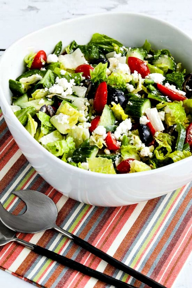 American Greek Salad with Lettuce Kalyn's Kitchen