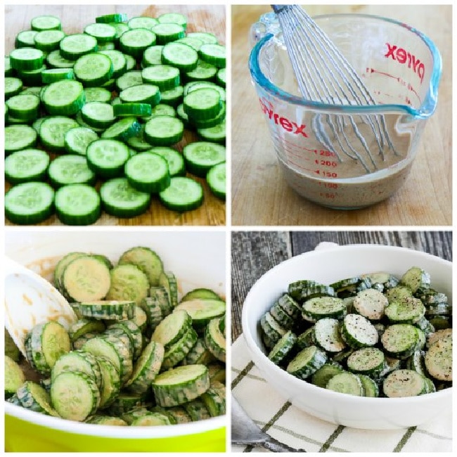 plan collage process for cucumber salad with balsamic dressing