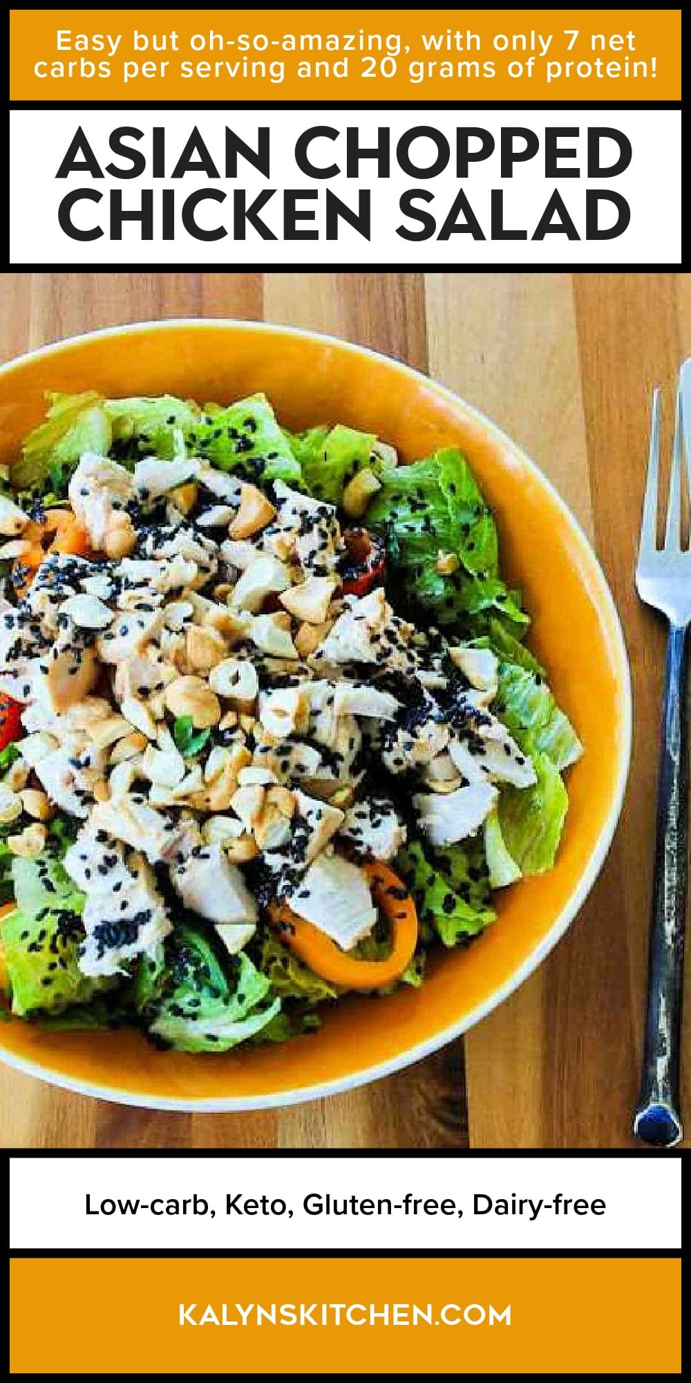 Pinterest image of Asian Chopped Chicken Salad