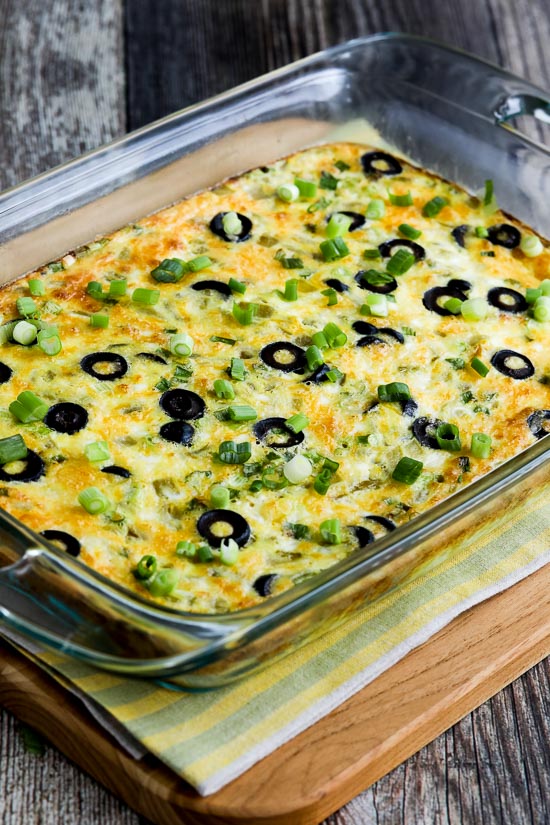 Bobbi's Low-Carb Breakfast Casserole with Egg, Cheese, and Green Chiles from KalynsKitchen.com