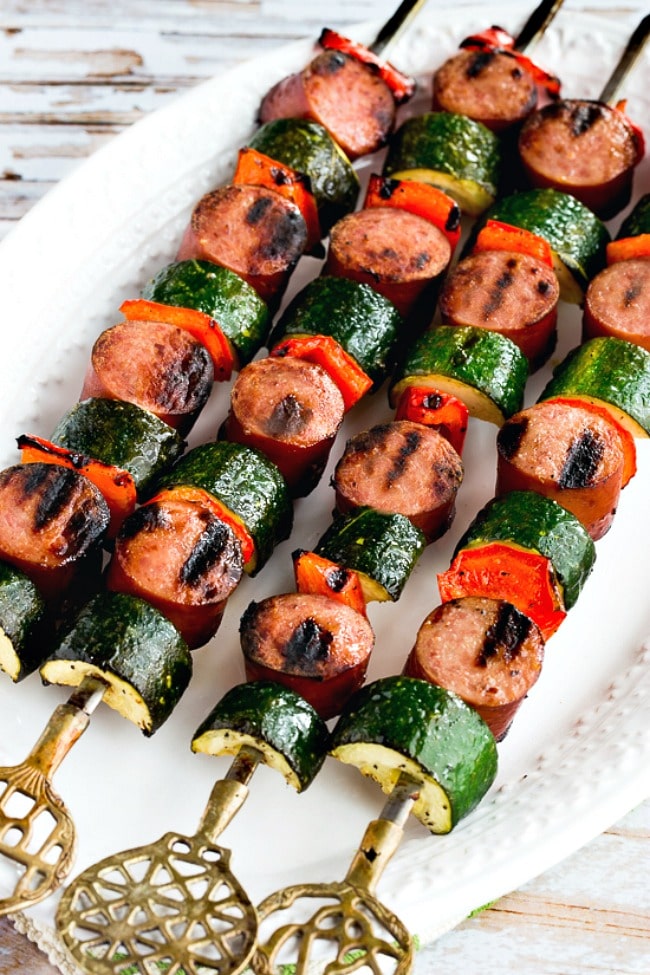 World's Easiest Kabobs with Grilled Zucchini and Sausage close-up photo