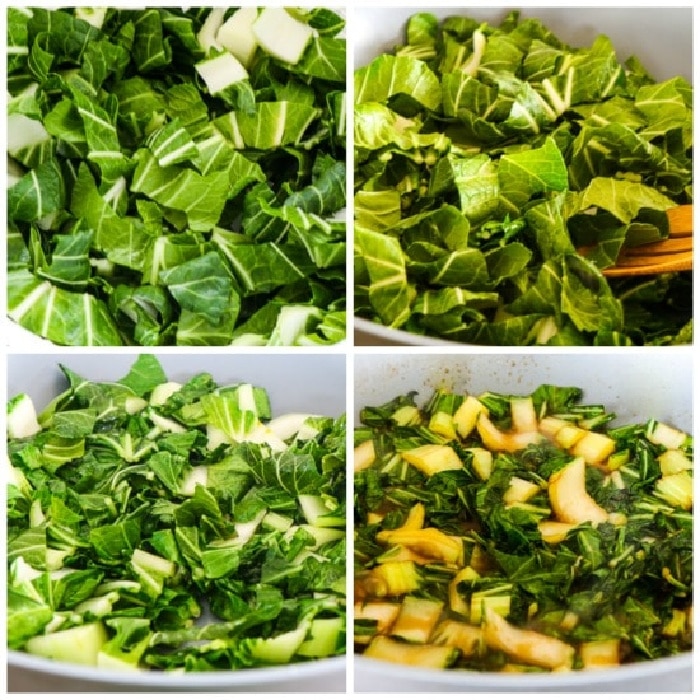 Stir-Fried Bok Choy process shots collage