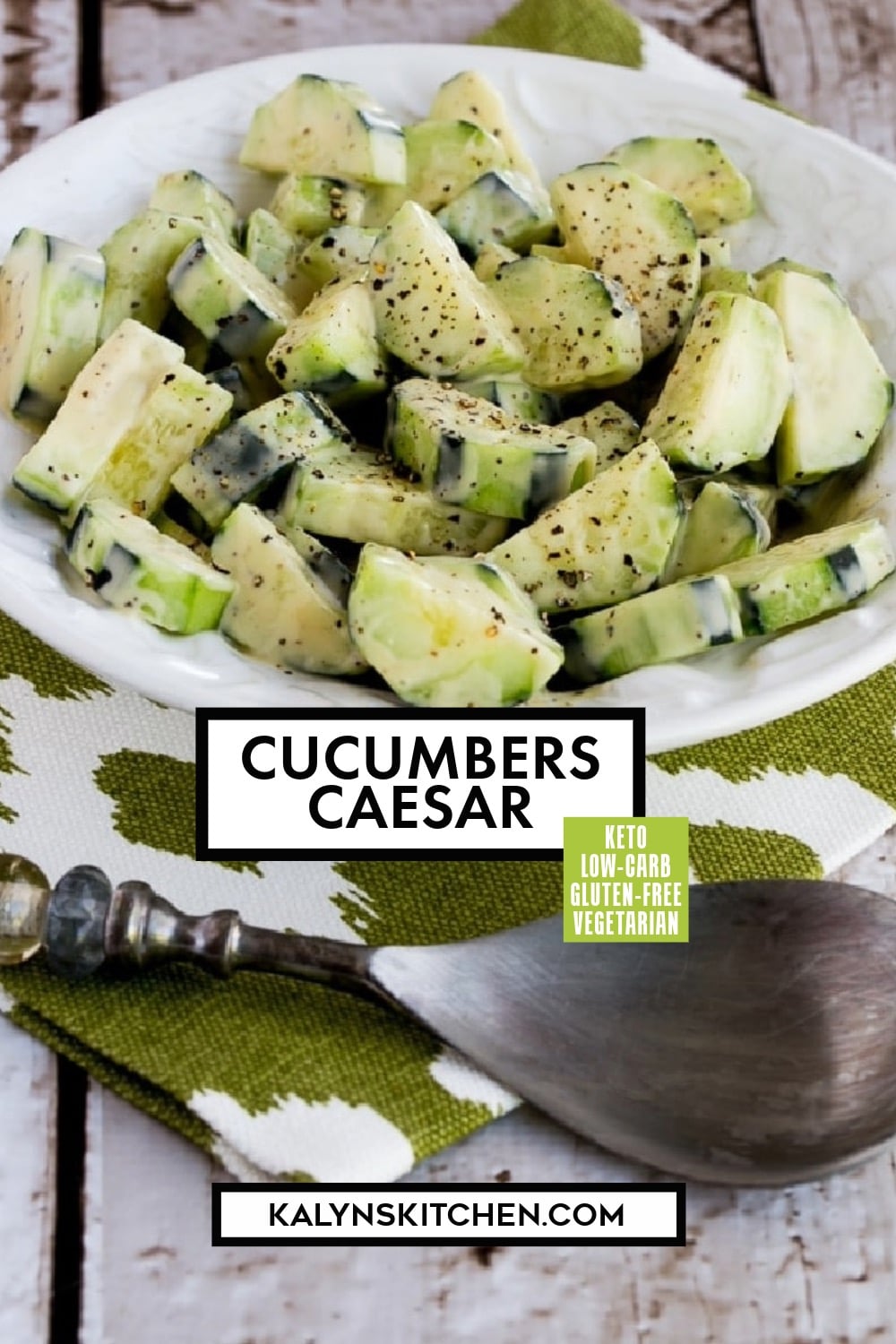 Pinterest image of Cucumbers Caesar