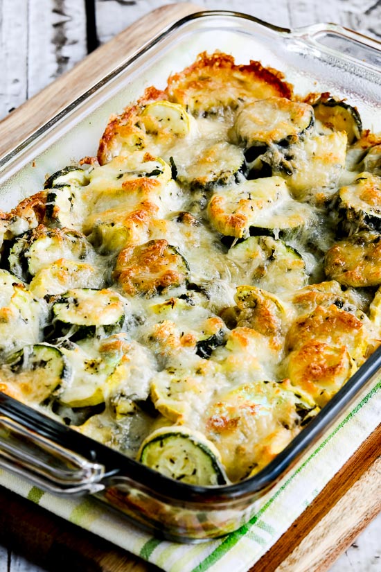 Low Carb Easy Cheesy Zucchini Bake Video Kalyn S Kitchen