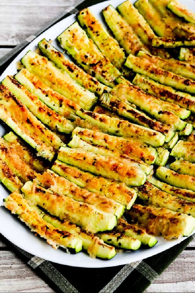 Parmesan Encrusted Zucchini on serving plate
