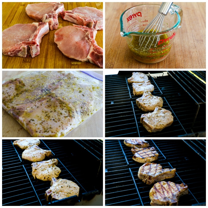 Greek Pork Chops process shots collage