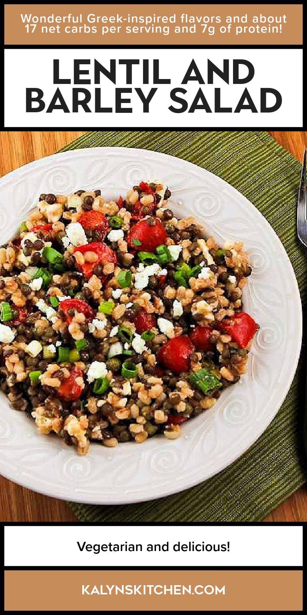 Pinterest image of Lentil and Barley Salad