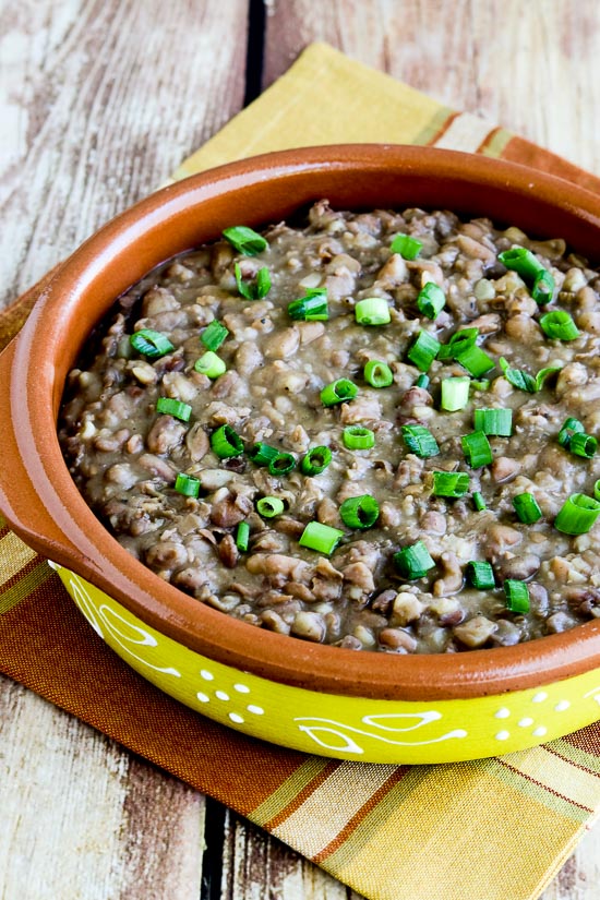Instant Pot (or Stovetop) Copycat Recipe for Rubio's Pinto Beans found on KalynsKitchen.com