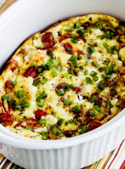 Roasted Green Pepper and Tomato Breakfast Casserole with Feta