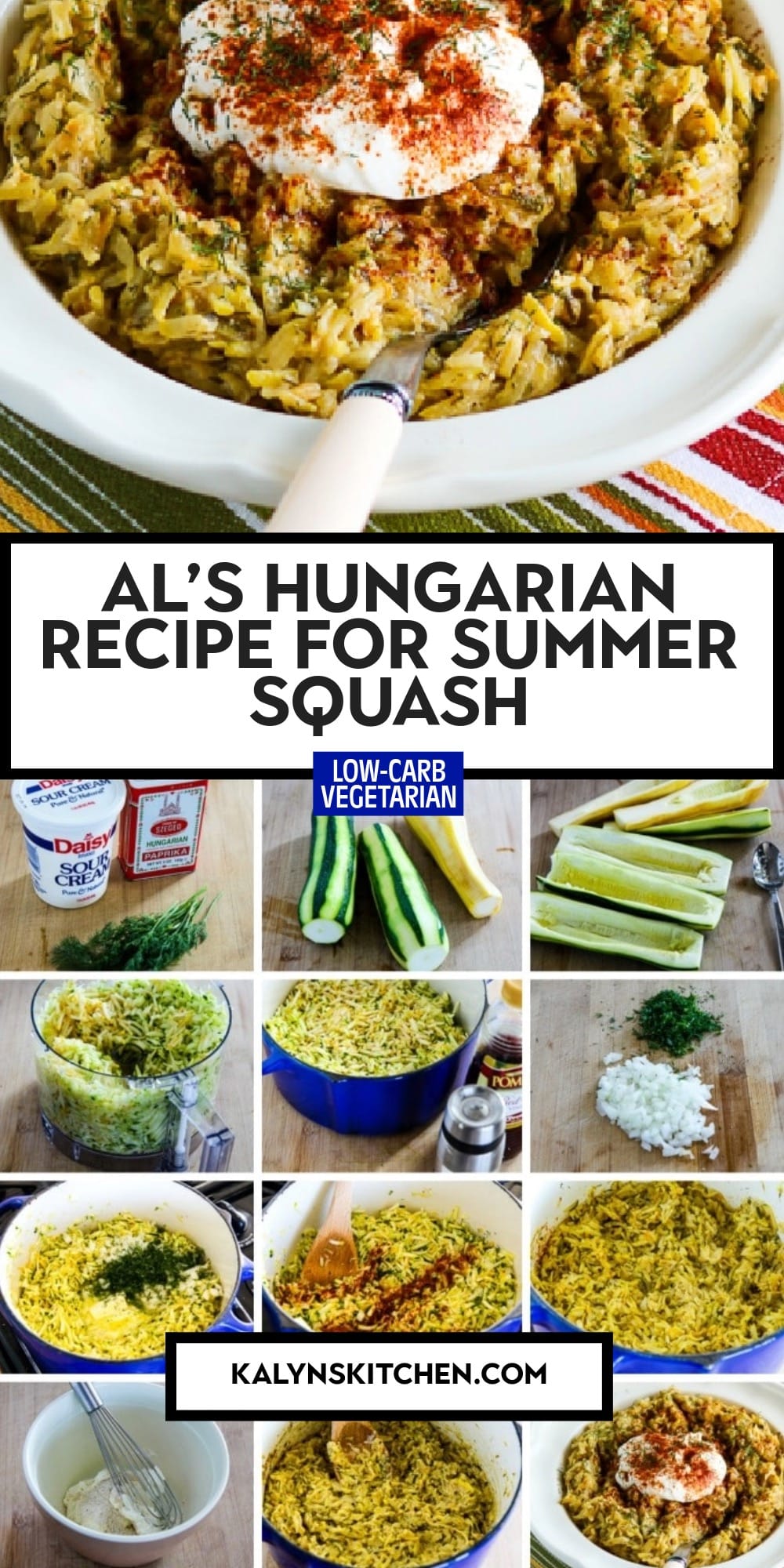 Pinterest image of Al's Hungarian Recipe for Summer Squash