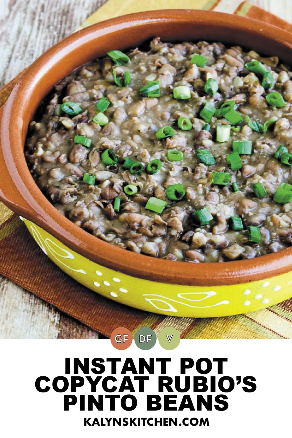 Pinterest image of Instant Pot Copycat Rubio's Pinto Beans