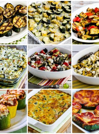 The Top Ten Low-Carb Zucchini Recipes collage photo of featured recipes