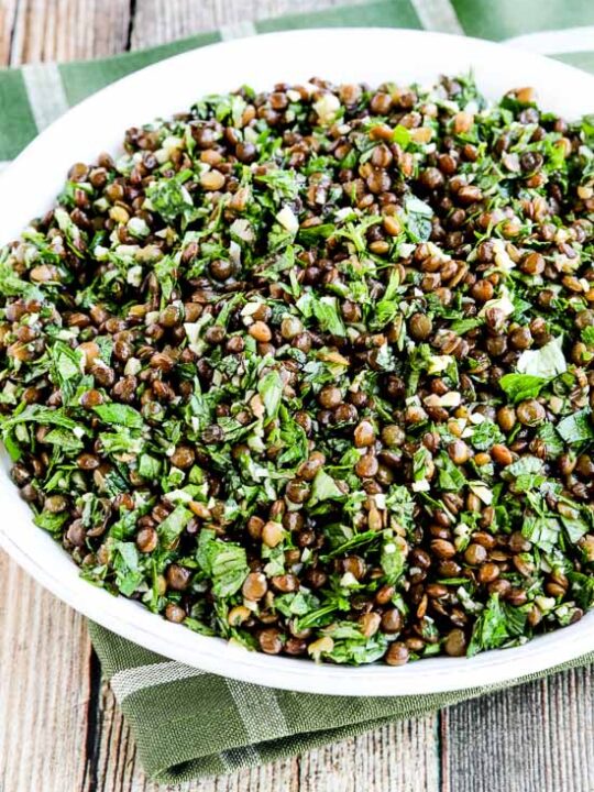 green lentil salad dressing Green Lentil Edamame Salad with Spiced Lemon Dressing