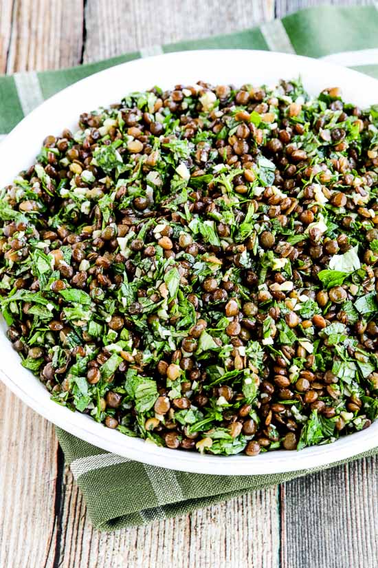 Lebanese Lentil Salad with Garlic and Herbs found on KalynsKitchen.com