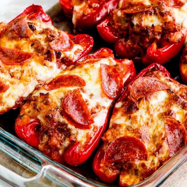 Sausage and Pepperoni Pizza Stuffed Peppers Kalyn's Kitchen