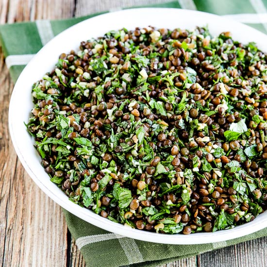 Lebanese Lentil Salad with Garlic and Herbs found on KalynsKitchen.com