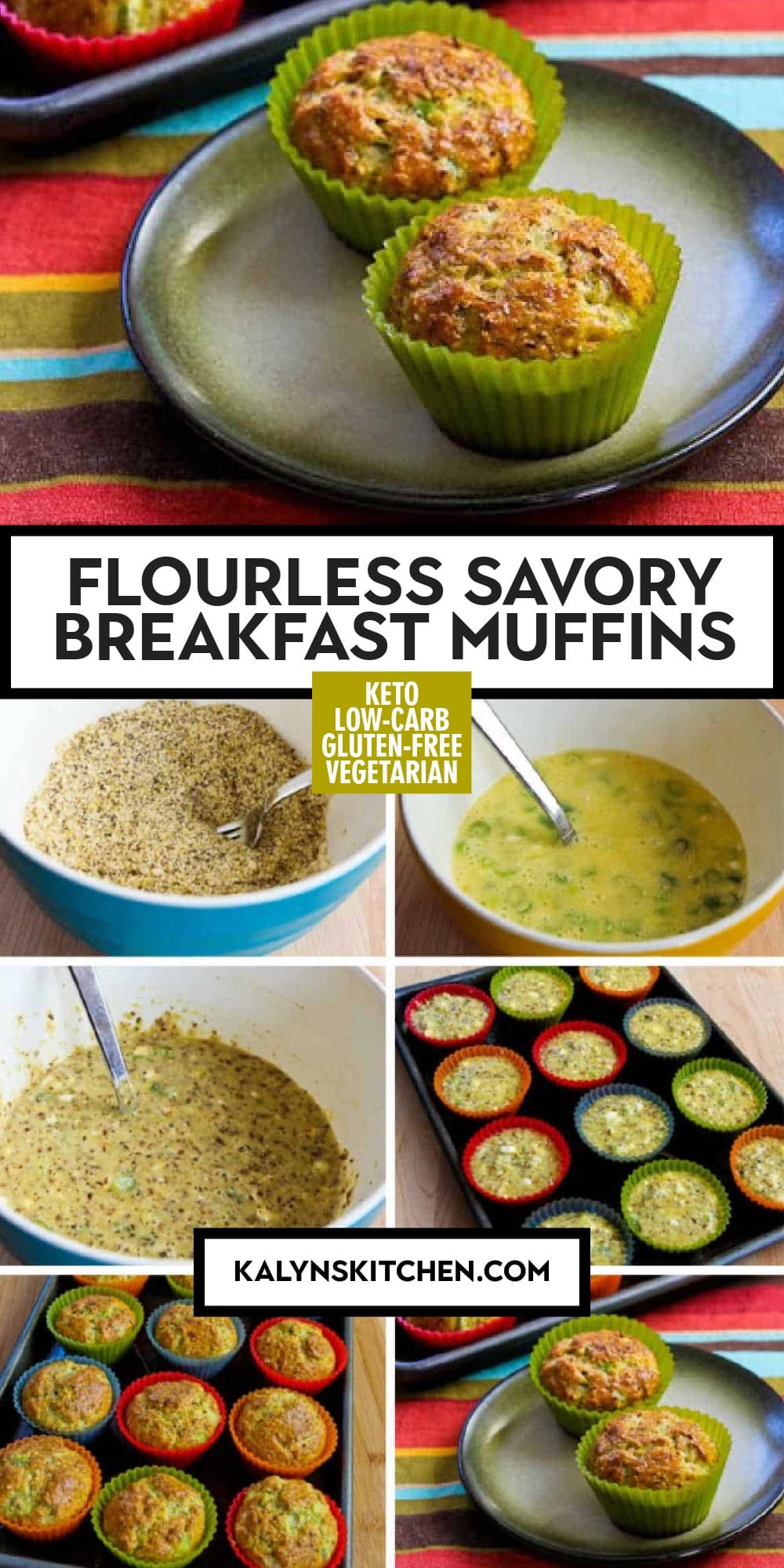 Pinterest image of Flourless Savory Breakfast Muffins