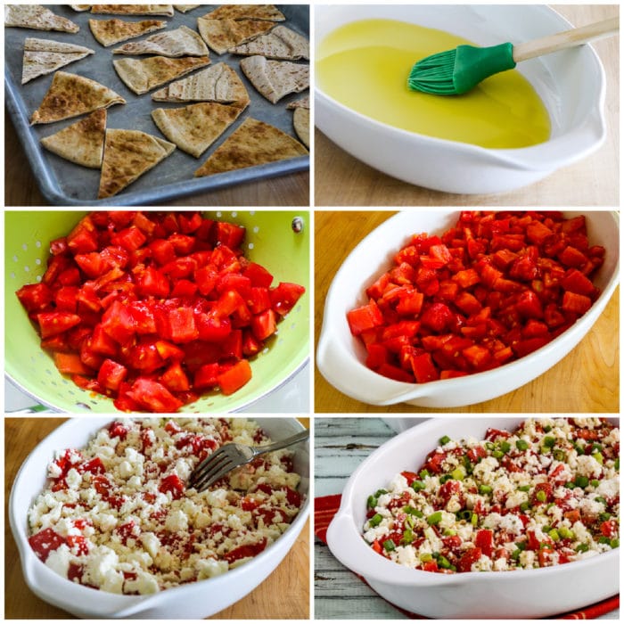 Greek Dip process shots collage