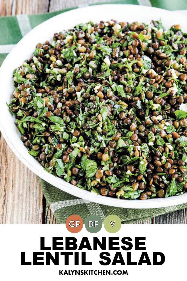 Pinterest image of Lebanese Lentil Salad