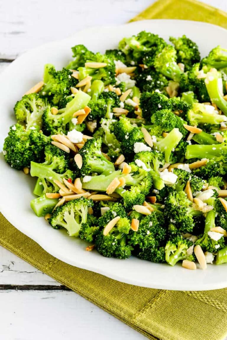 Broccoli Salad with Feta and Almonds Kalyn's Kitchen