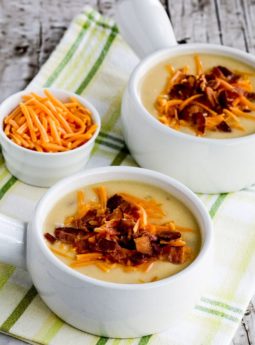 Cheesy Cauliflower Soup with Bacon and Green Chiles (Video)